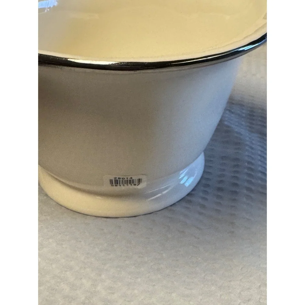 Bath‎ & Body Works 1999 Holiday Edition Silver Star Large Bowl Pot Ceramic